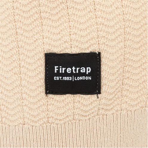 Firetrap Firetrap Quarter Zip Short Sleeve Ribbed Knit Polo