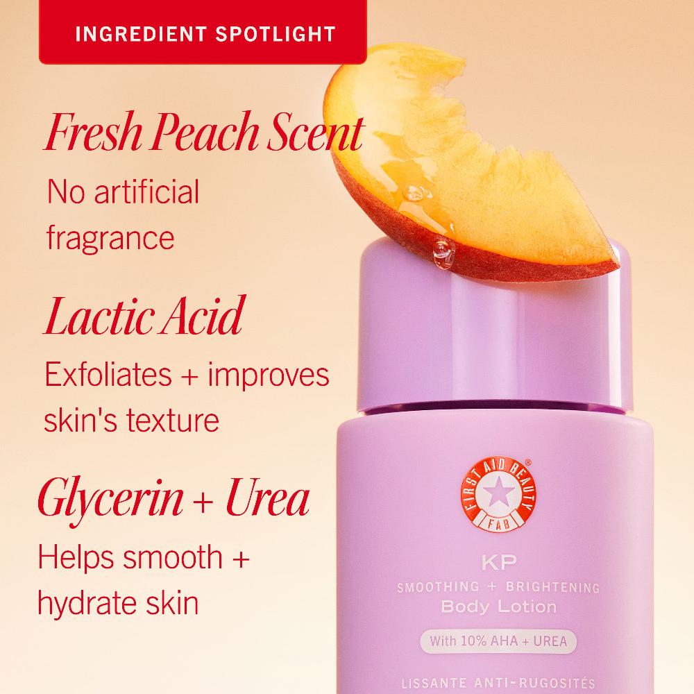 First Aid Beauty KP Smoothing + Brightening Body Lotion Fresh Peach Moisturizer