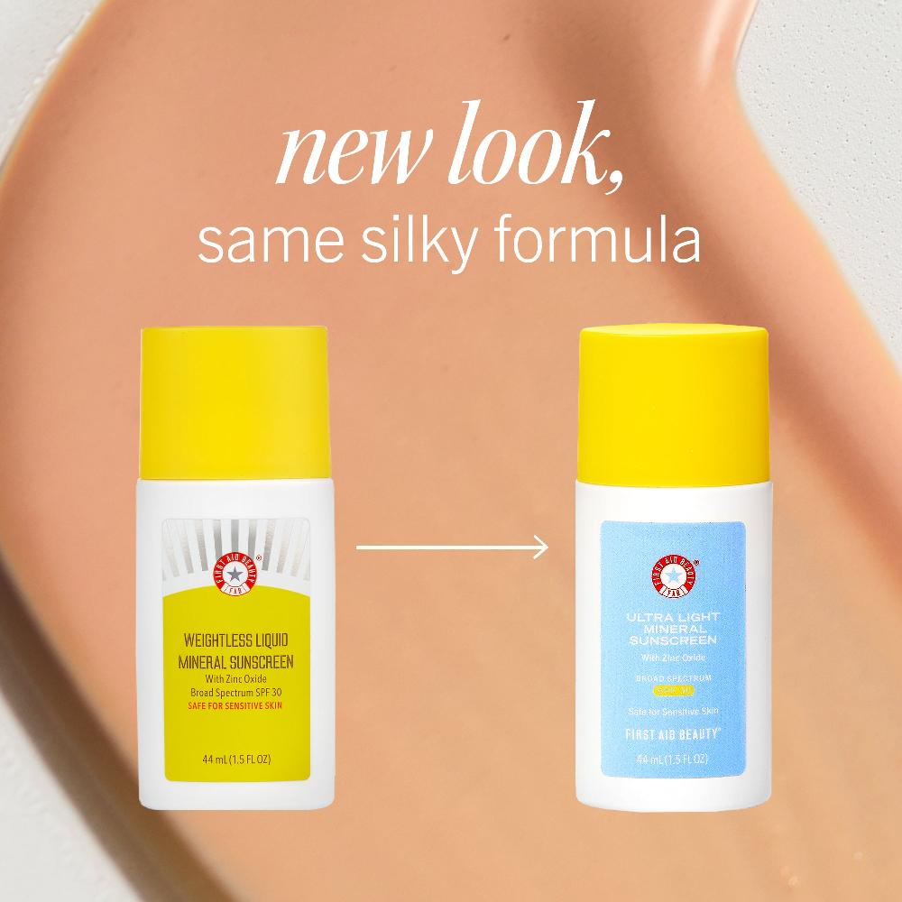 First Aid Beauty Ultra Light Liquid Mineral Sunscreen With Zinc Oxide SPF 30 Sunscreen