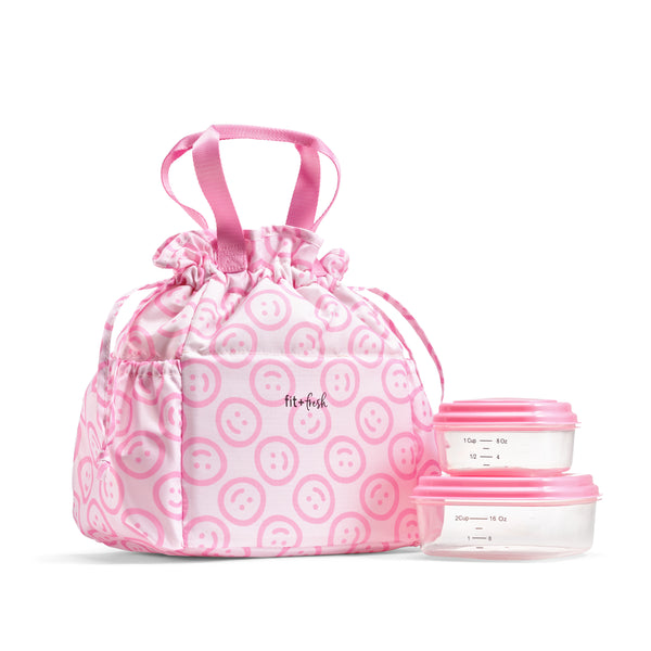 fit & fresh Cromwell Cinch Lunch Tote Pink All Smiles