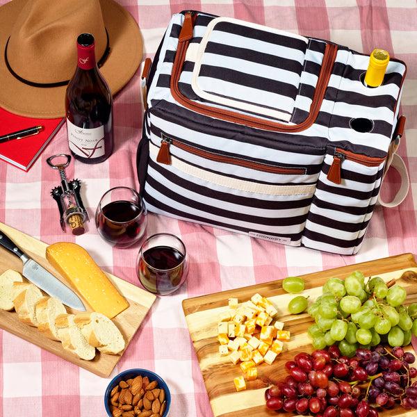 Fit & Fresh Dual Compartment Cooler B&W Newport Stripe