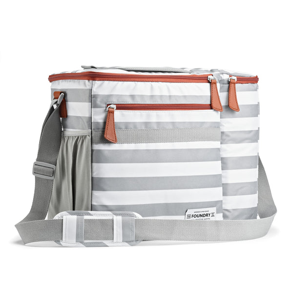 fit & fresh Dual Compartment Cooler Gray Newport Stripe