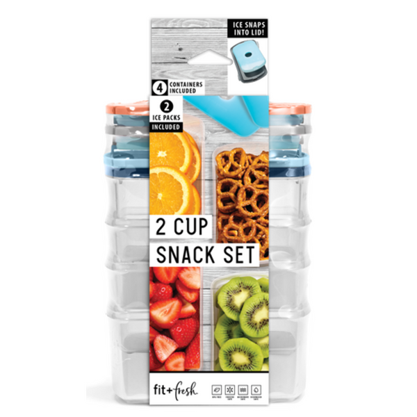 fit & fresh Adult 2 Cup Containers Multicolor