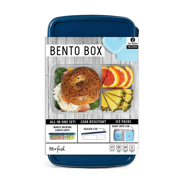 fit & fresh Adult Bento Box Container Navy