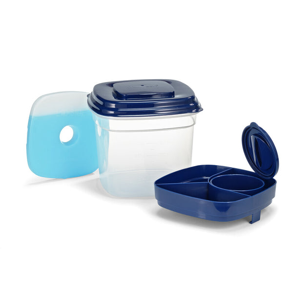 fit & fresh Adult Salad Shaker Container Navy