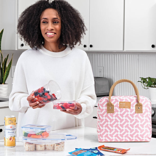 Fit & Fresh Bloomington Lunch Bag Dusty Rose Geo