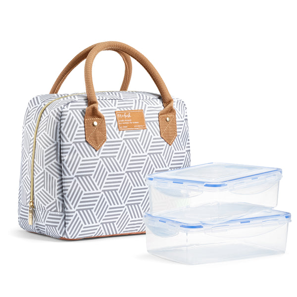 fit & fresh Bloomington Lunch Bag Gray Seaport