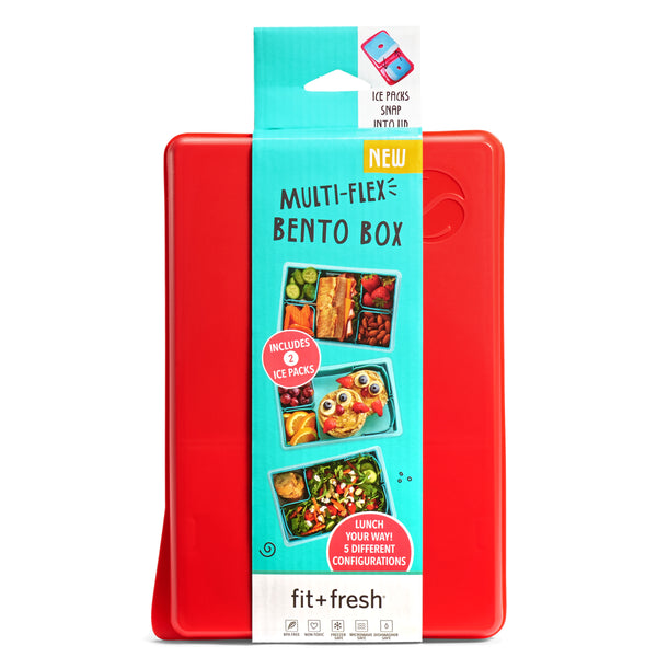 fit & fresh Kids Multi-Flex Bento Box Container Red