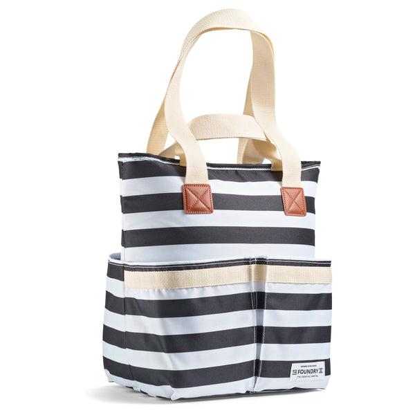 fit & fresh Wine Cooler Tote B&W Newport Stripe