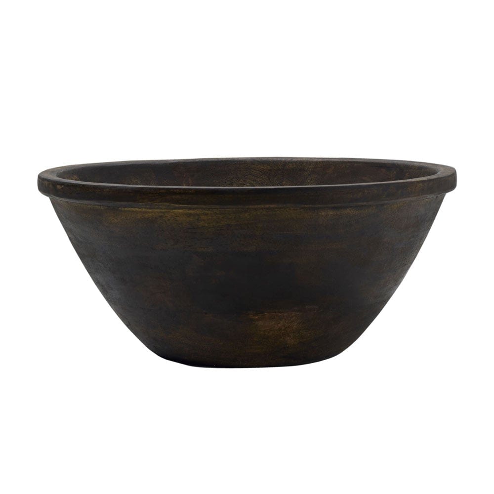 Fitz And Floyd Austin Craft Mango Wood Deep Serve Bowl Espresso