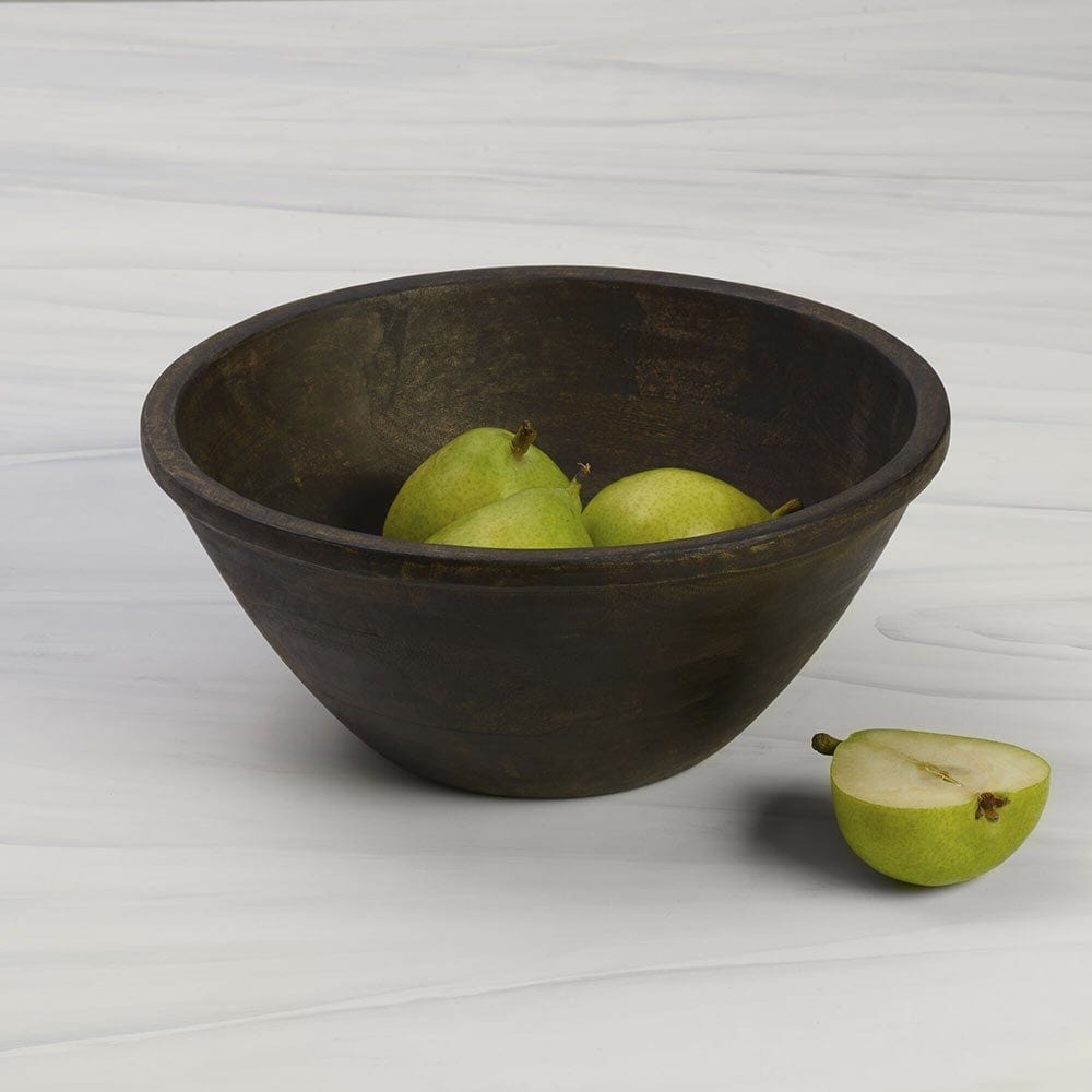 fitz and floyd Austin Craft Mango Wood Deep Serve Bowl Espresso