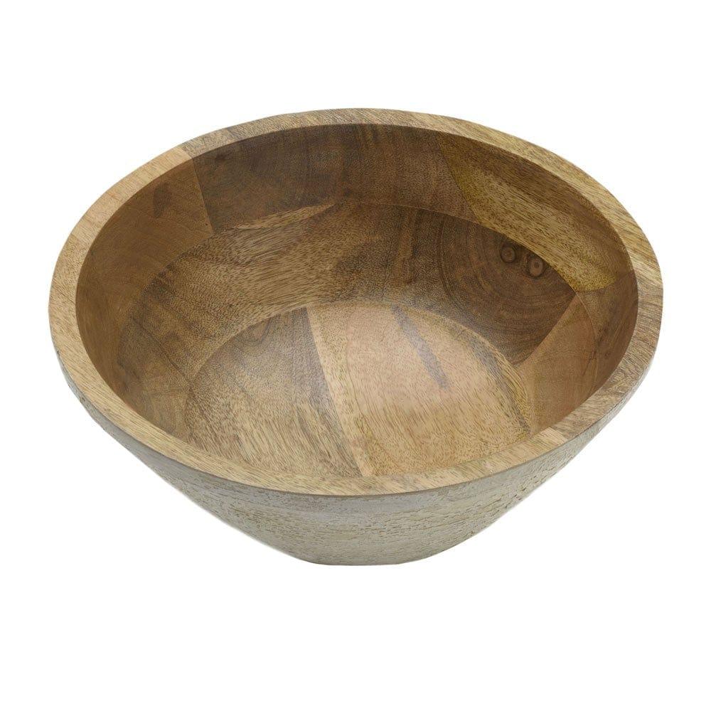 Fitz And Floyd Austin Craft Mango Wood Deep Serve Bowl White