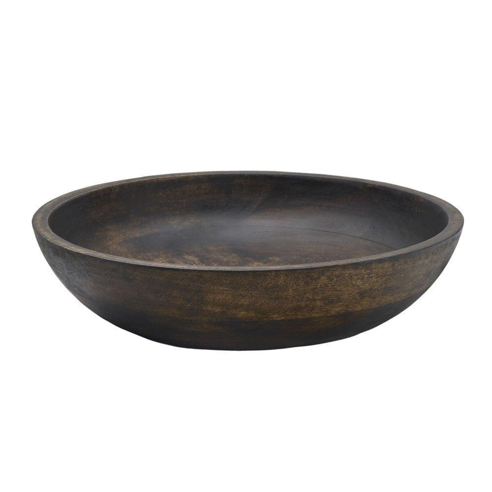 Fitz And Floyd Austin Craft Mango Wood Serve Bowl Espresso