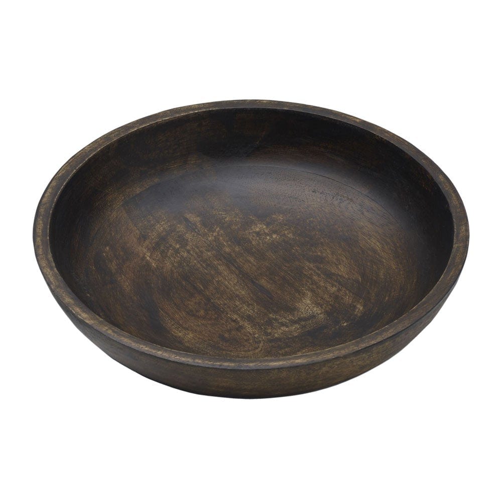 Fitz And Floyd Austin Craft Mango Wood Serve Bowl Espresso