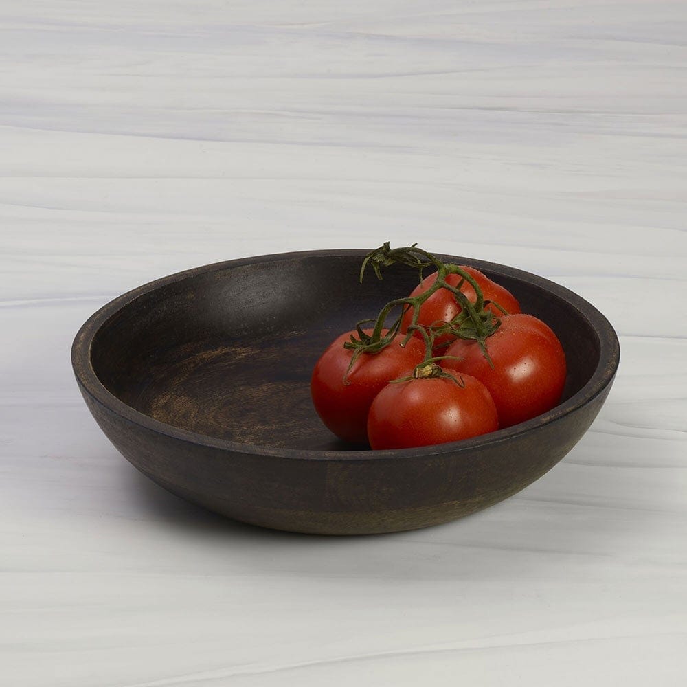 fitz and floyd Austin Craft Mango Wood Serve Bowl Espresso