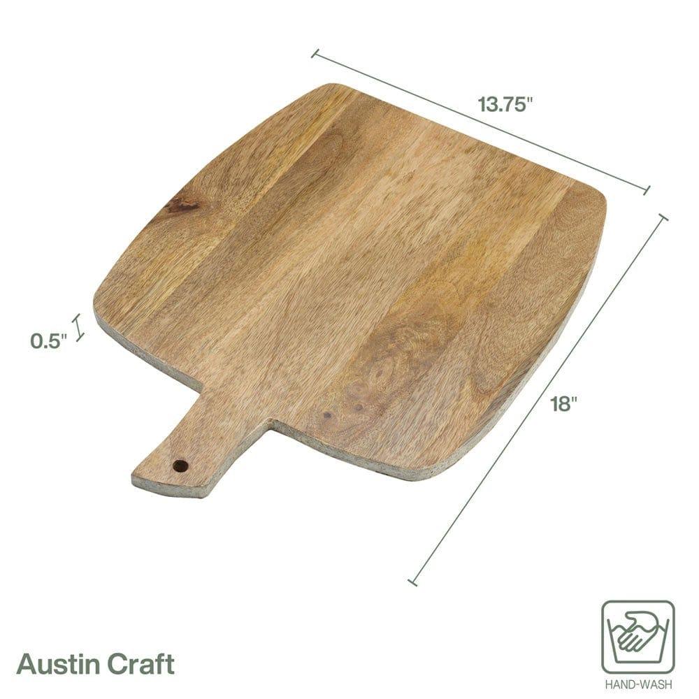 Fitz And Floyd Austin Craft Upton Mango Wood Cheese Charcuterie Serving Board White