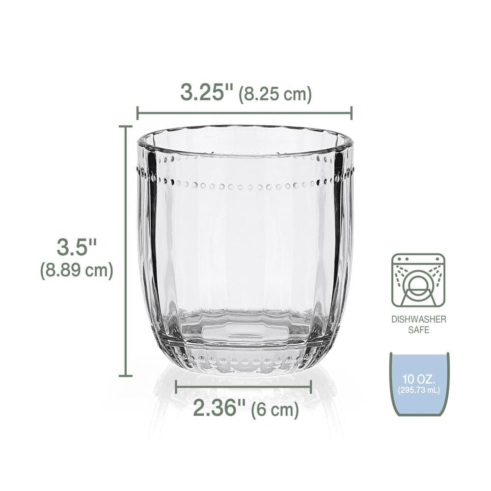 Fitz And Floyd Beaded Double Old Fashioned Glasses Set Of 4