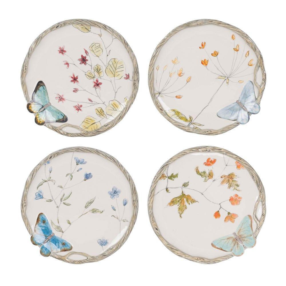 Fitz And Floyd Butterfly Fields Set Of 4 Salad Plates