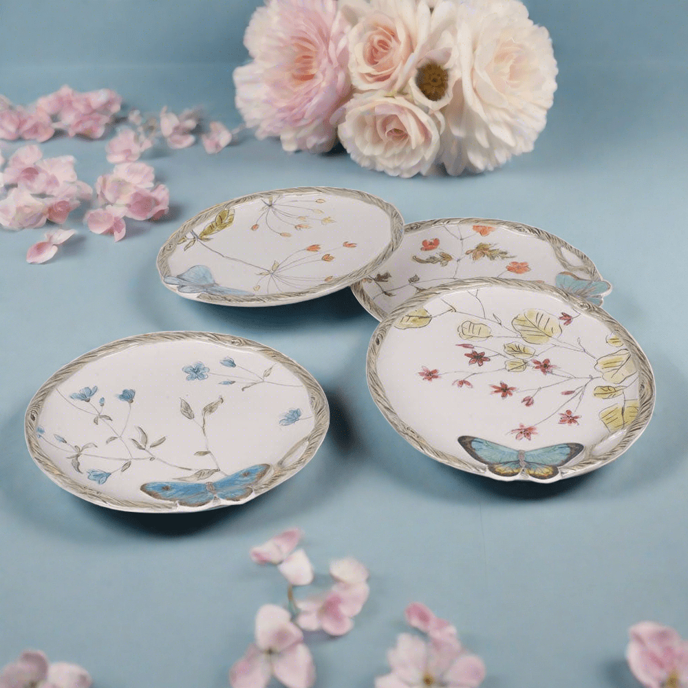 fitz and floyd Butterfly Fields Set of 4 Salad Plates