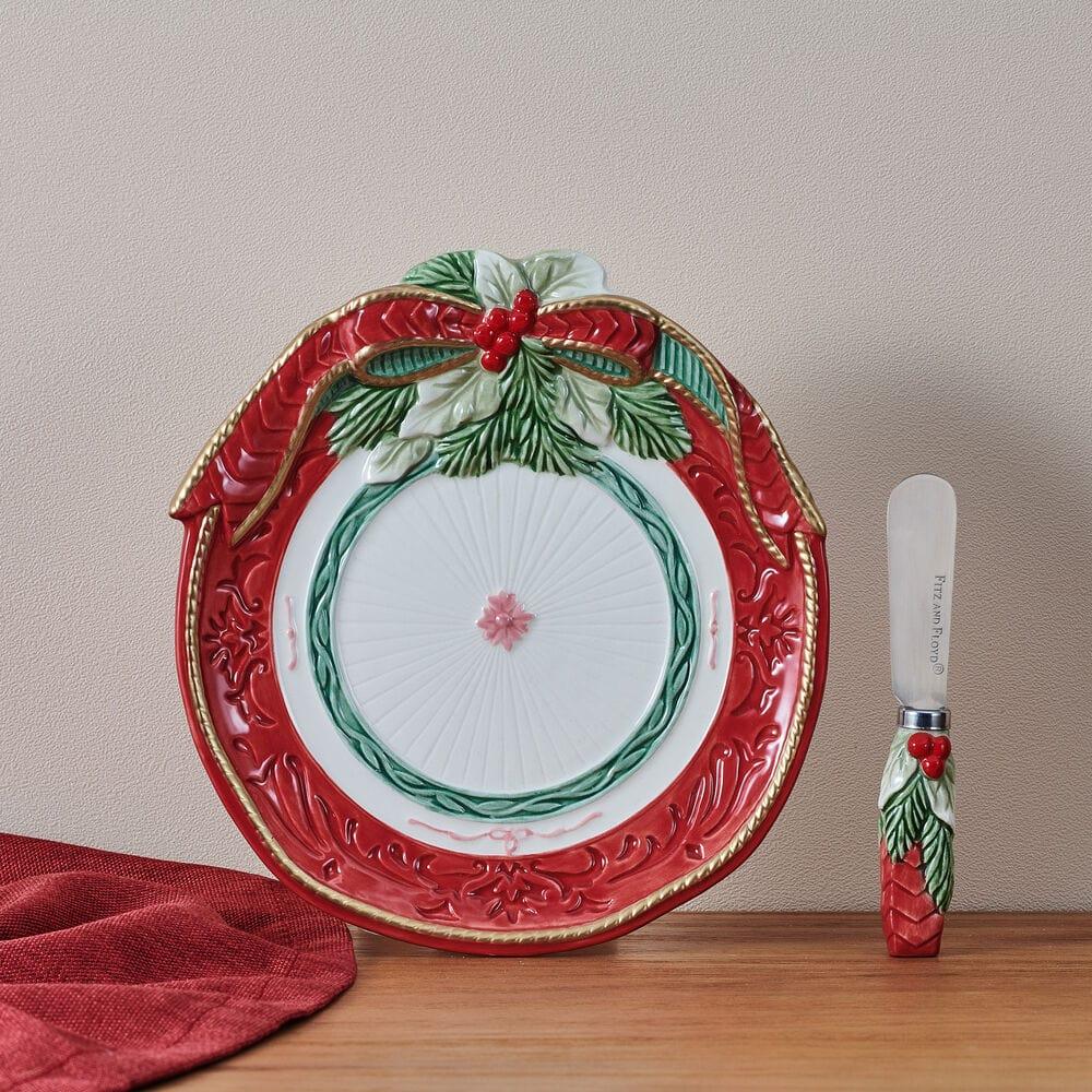 fitz and floyd Chalet Appetizer Plate with Spreader Set