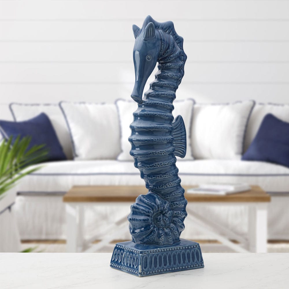 fitz and floyd Coastal Home Blue Seahorse Figurine 21 IN