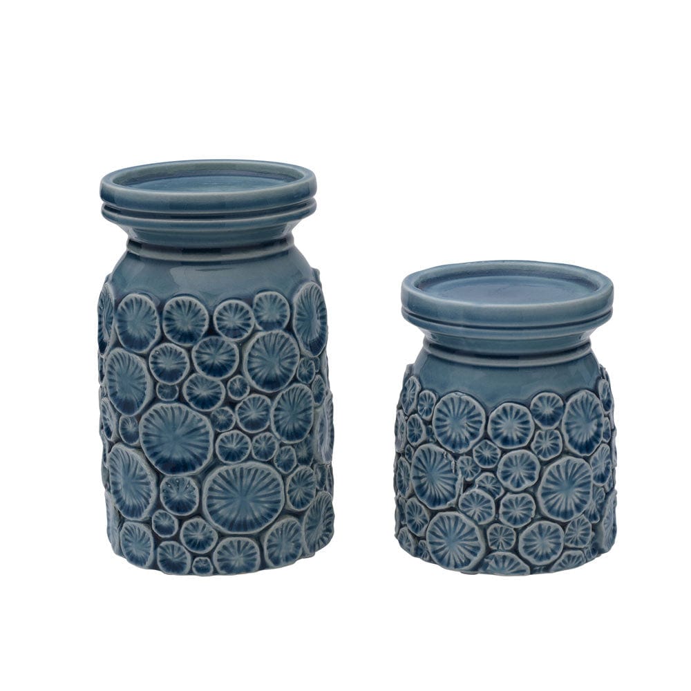 Fitz And Floyd Coastal Home Pillar Candleholders Set Of 2