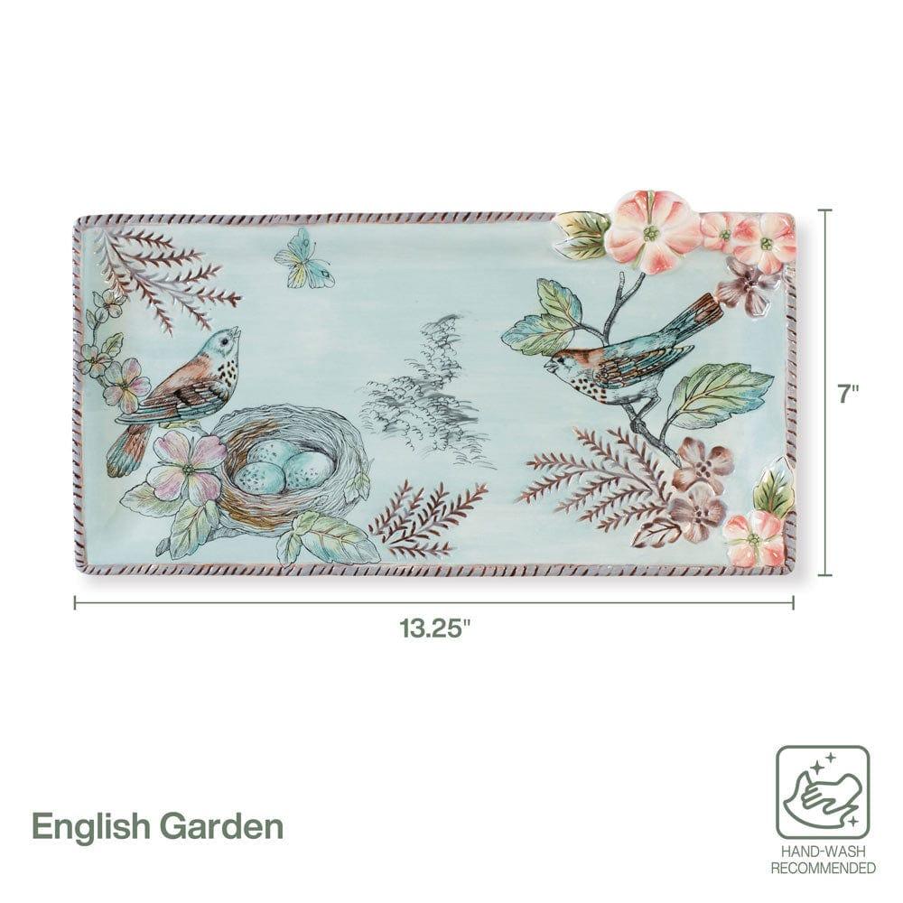 Fitz And Floyd English Garden Elongated Serving Tray