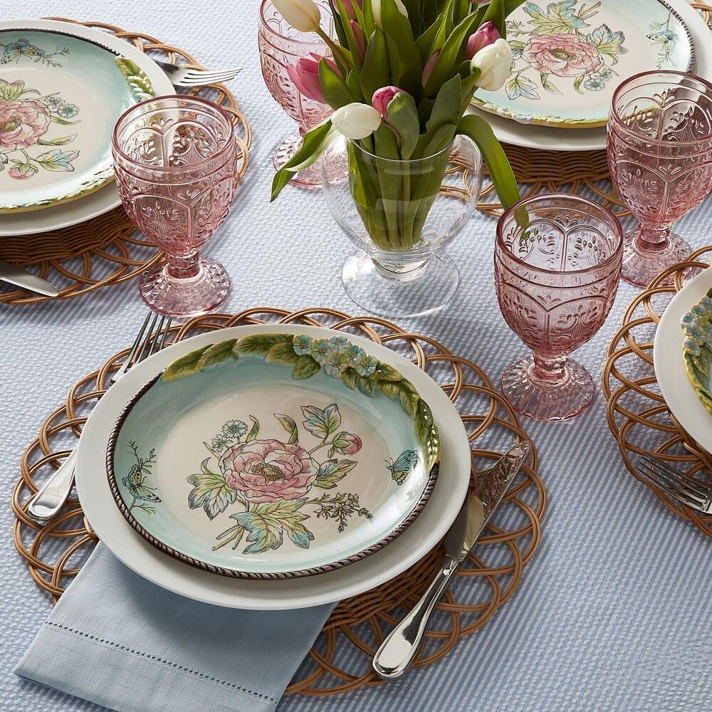 Fitz And Floyd English Garden Set Of 4 Bloom Salad Plates