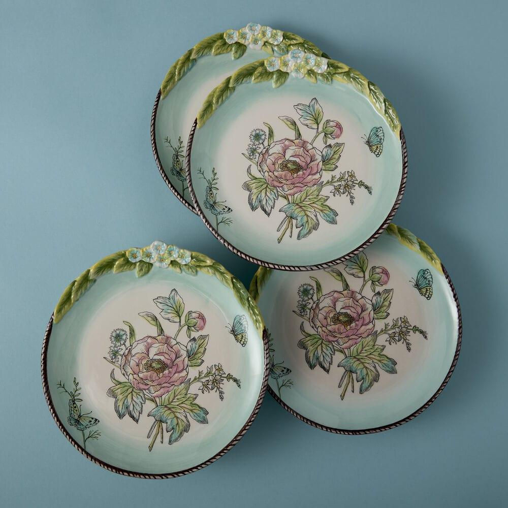 fitz and floyd English Garden Set of 4 Bloom Salad Plates