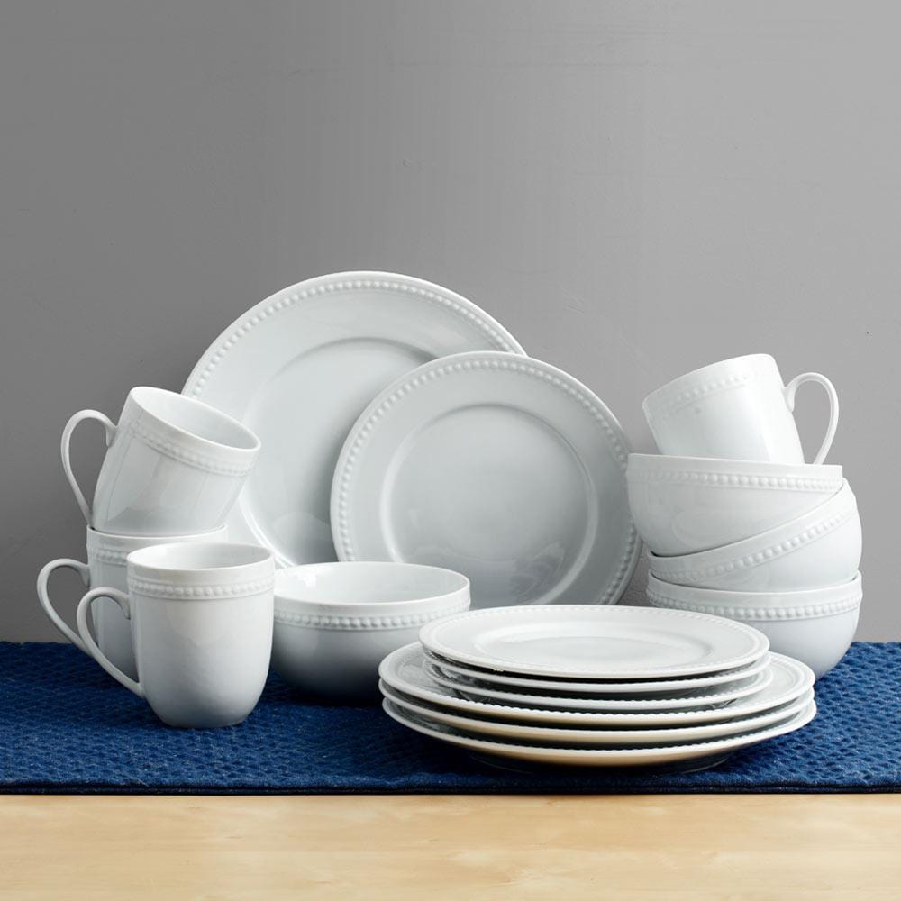 fitz and floyd Everyday White® Beaded 16 Piece Dinnerware Set Service for 4