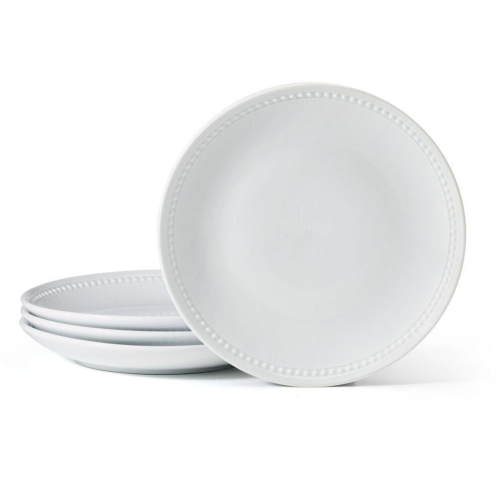 Fitz And Floyd Everyday White® Beaded Coupe Set Of 4 Dinner Plates