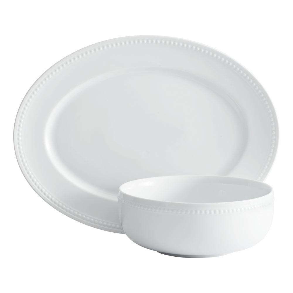Fitz And Floyd Everyday White® Beaded Serving Bowl And Platter Set