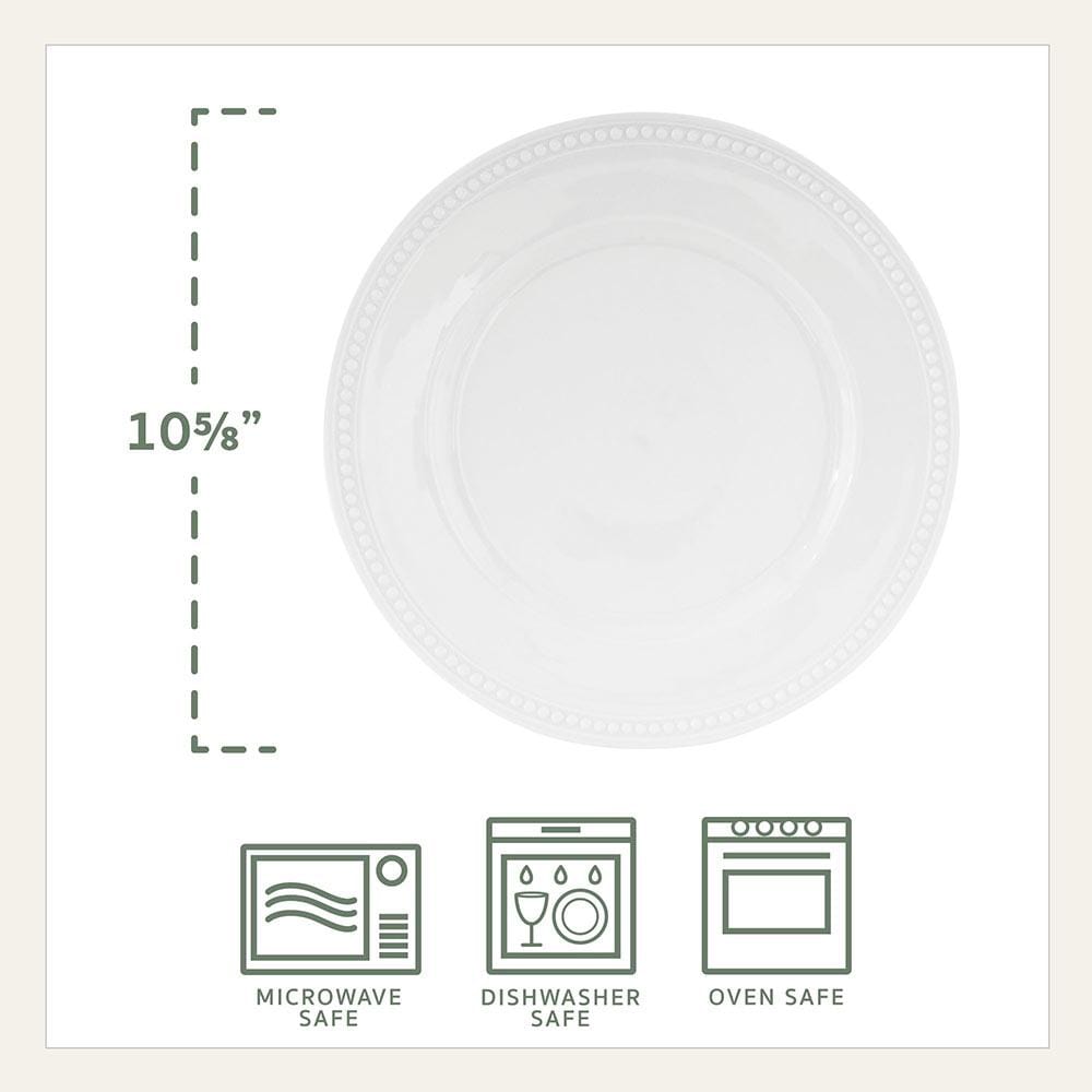 Fitz And Floyd Everyday White® Beaded Set Of 4 Dinner Plates