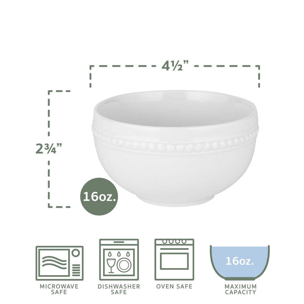 Fitz And Floyd Everyday White® Beaded Set Of 4 Fruit Bowls