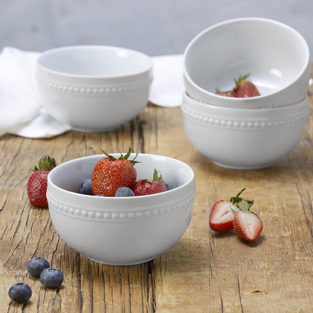 fitz and floyd Everyday White® Beaded Set of 4 Fruit Bowls