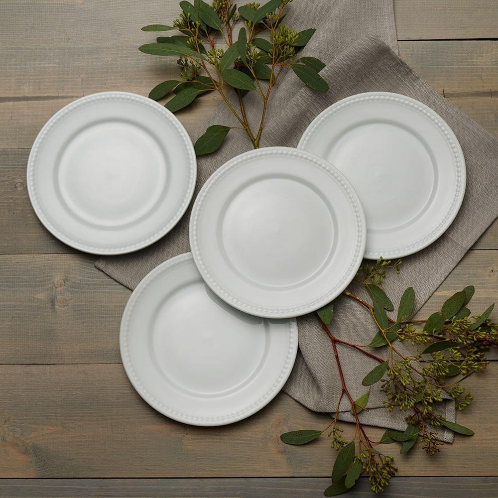 Fitz And Floyd Everyday White® Beaded Set Of 4 Salad Plates