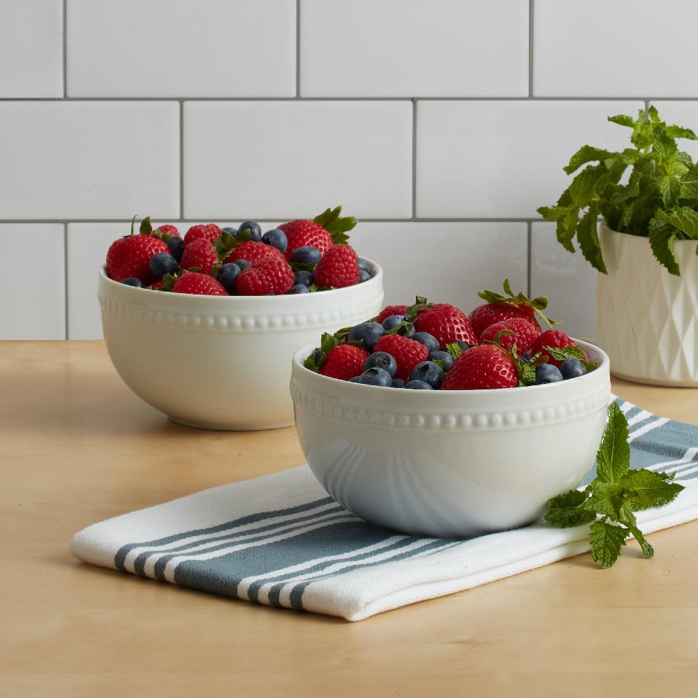 Fitz And Floyd Everyday White® Beaded Set Of 4 Soup Cereal Bowls