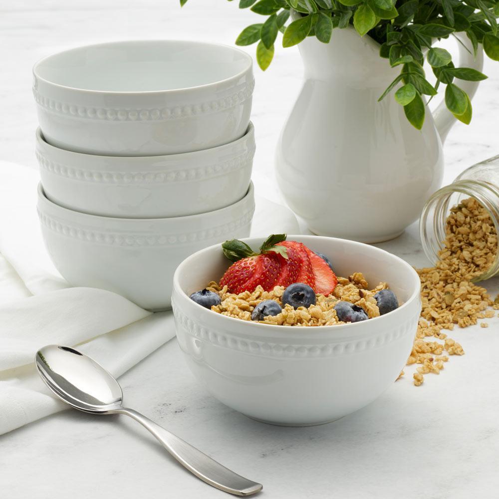 fitz and floyd Everyday White® Beaded Set of 4 Soup Cereal Bowls