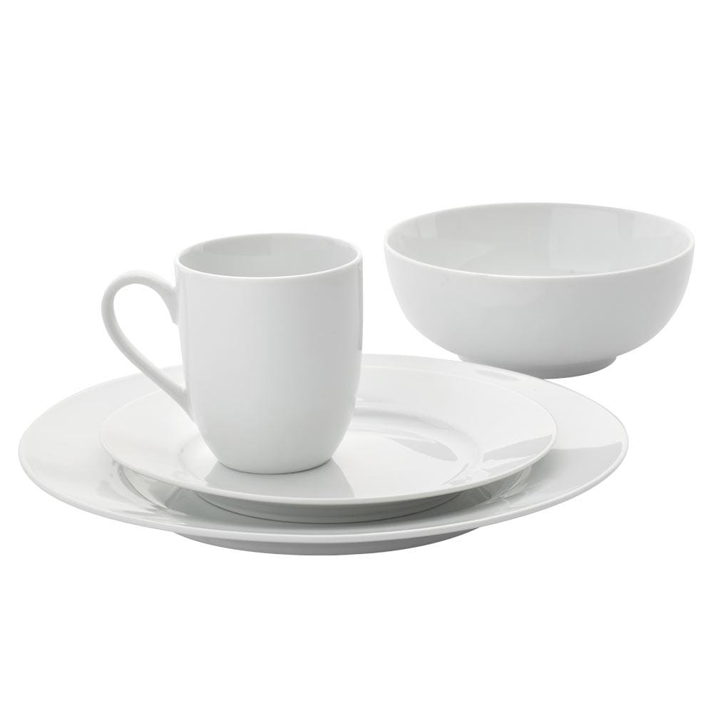 Fitz And Floyd Everyday White® Classic Rim 16 Piece Dinnerware Set Service For 4