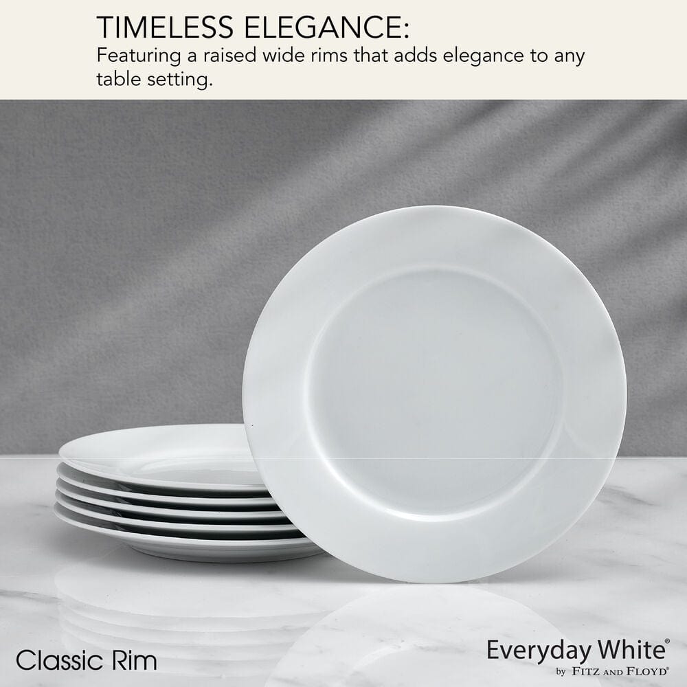 Fitz And Floyd Everyday White® Classic Rim Set Of 6 Appetizer Plates