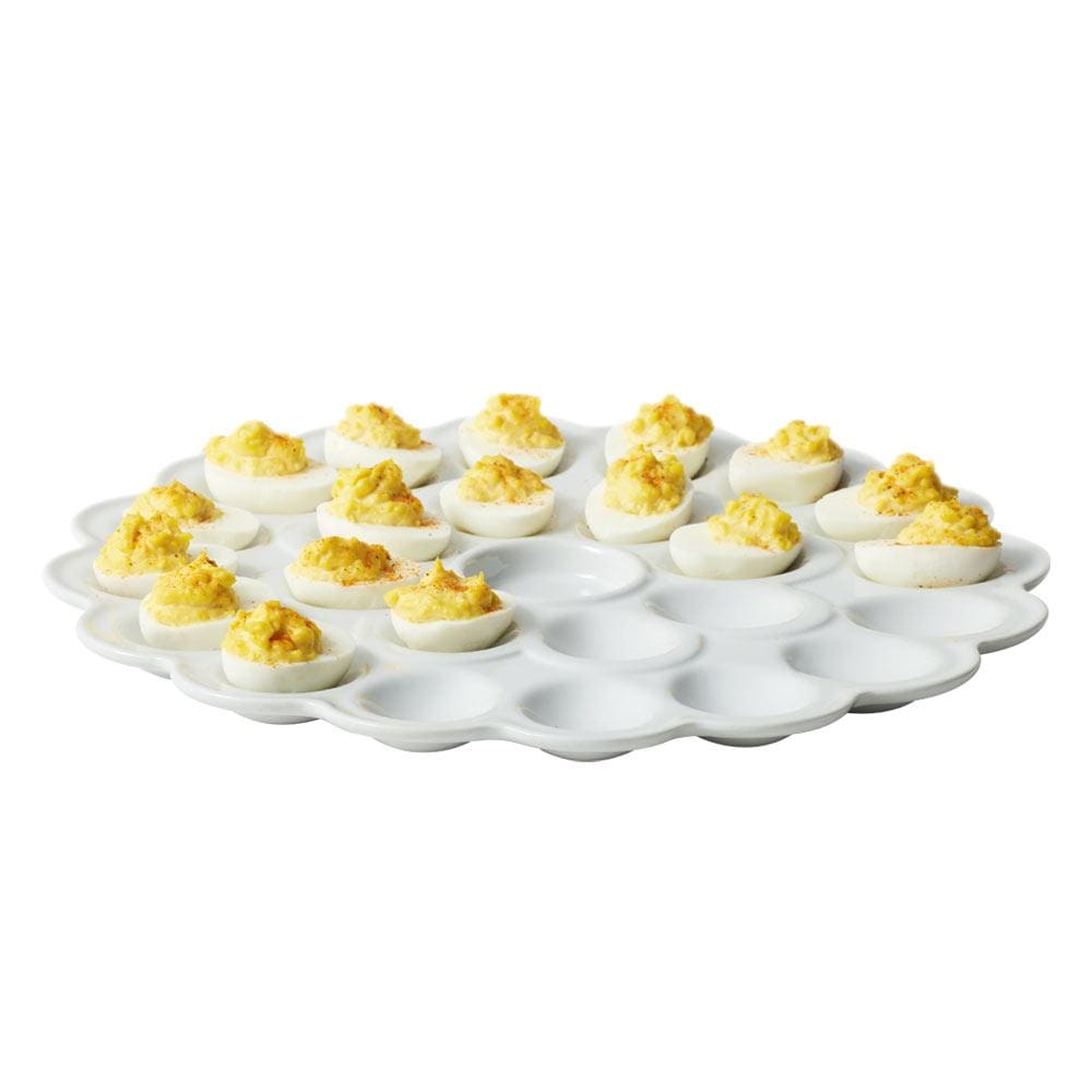 Fitz And Floyd Everyday White® Flower Egg Platter 13.75 IN