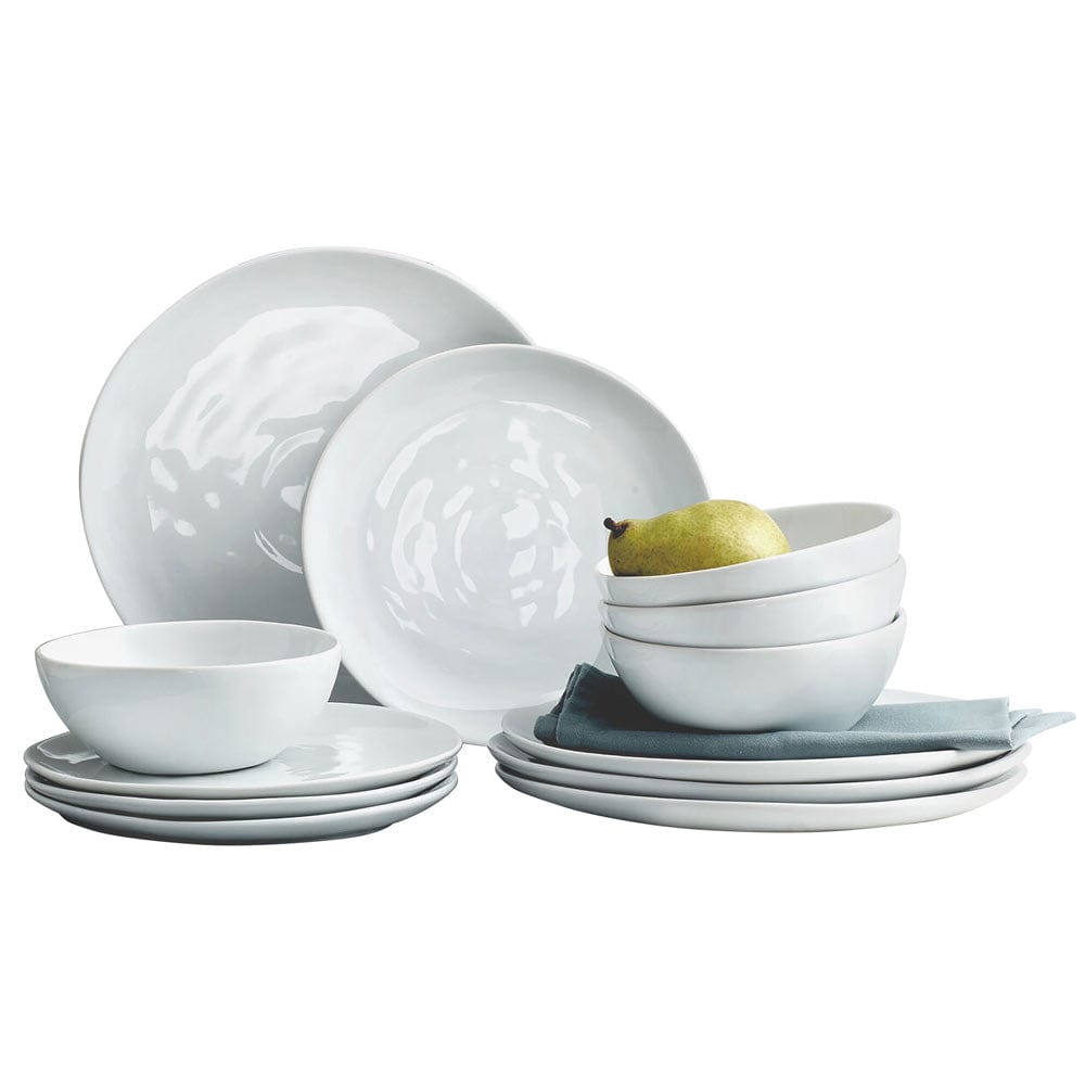 Fitz And Floyd Everyday White® Organic 12 Piece Dinnerware Set Service For 4