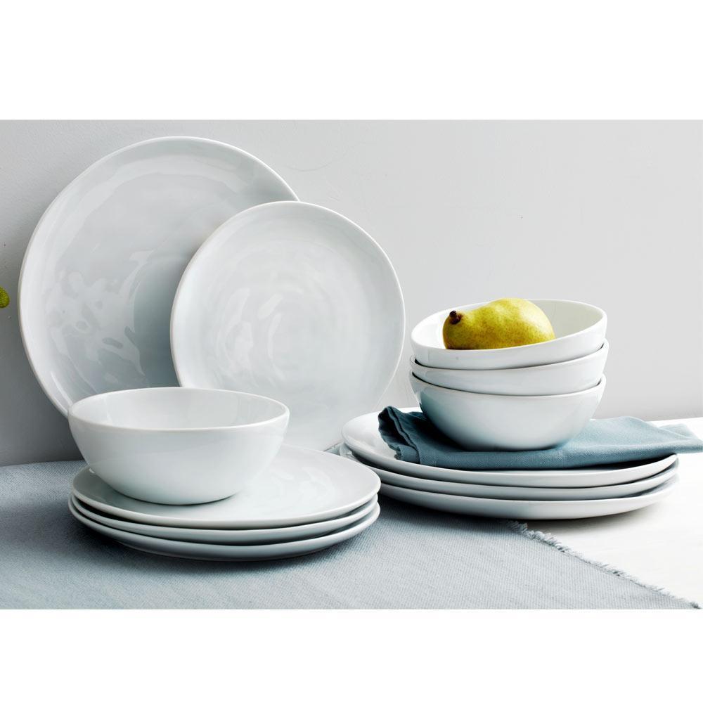 Fitz And Floyd Everyday White® Organic 12 Piece Dinnerware Set Service For 4