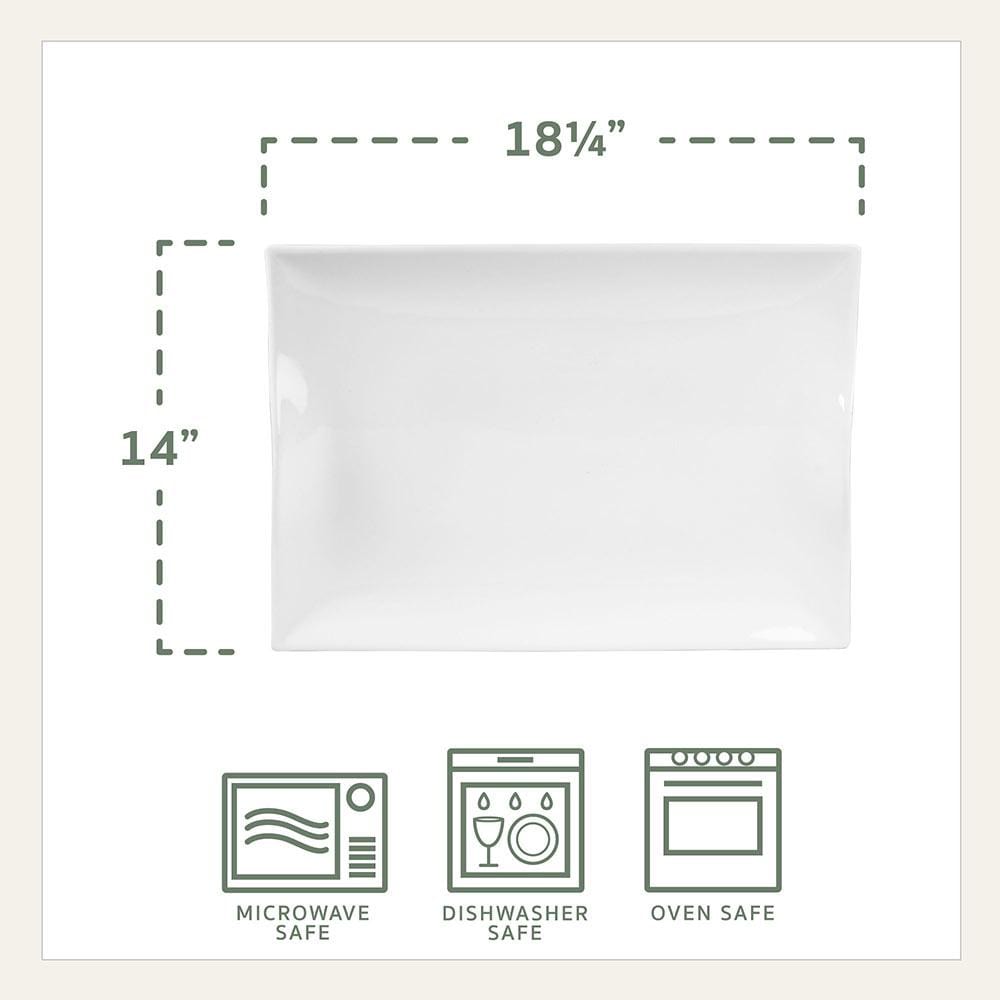 Fitz And Floyd Everyday White® Oval Serve Bowl And Rectangular Handled Platter Set