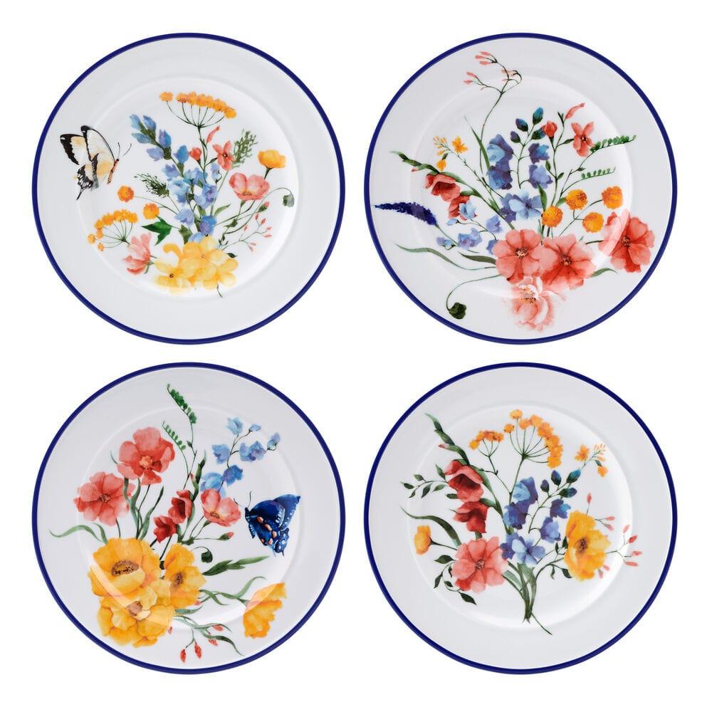 Fitz And Floyd Everyday White® Set Of 4 Bouquet Rim Salad Plates