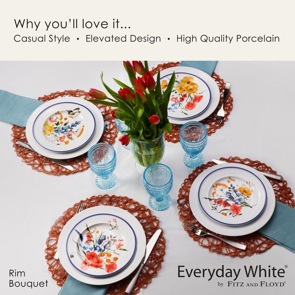 Fitz And Floyd Everyday White® Set Of 4 Bouquet Rim Salad Plates