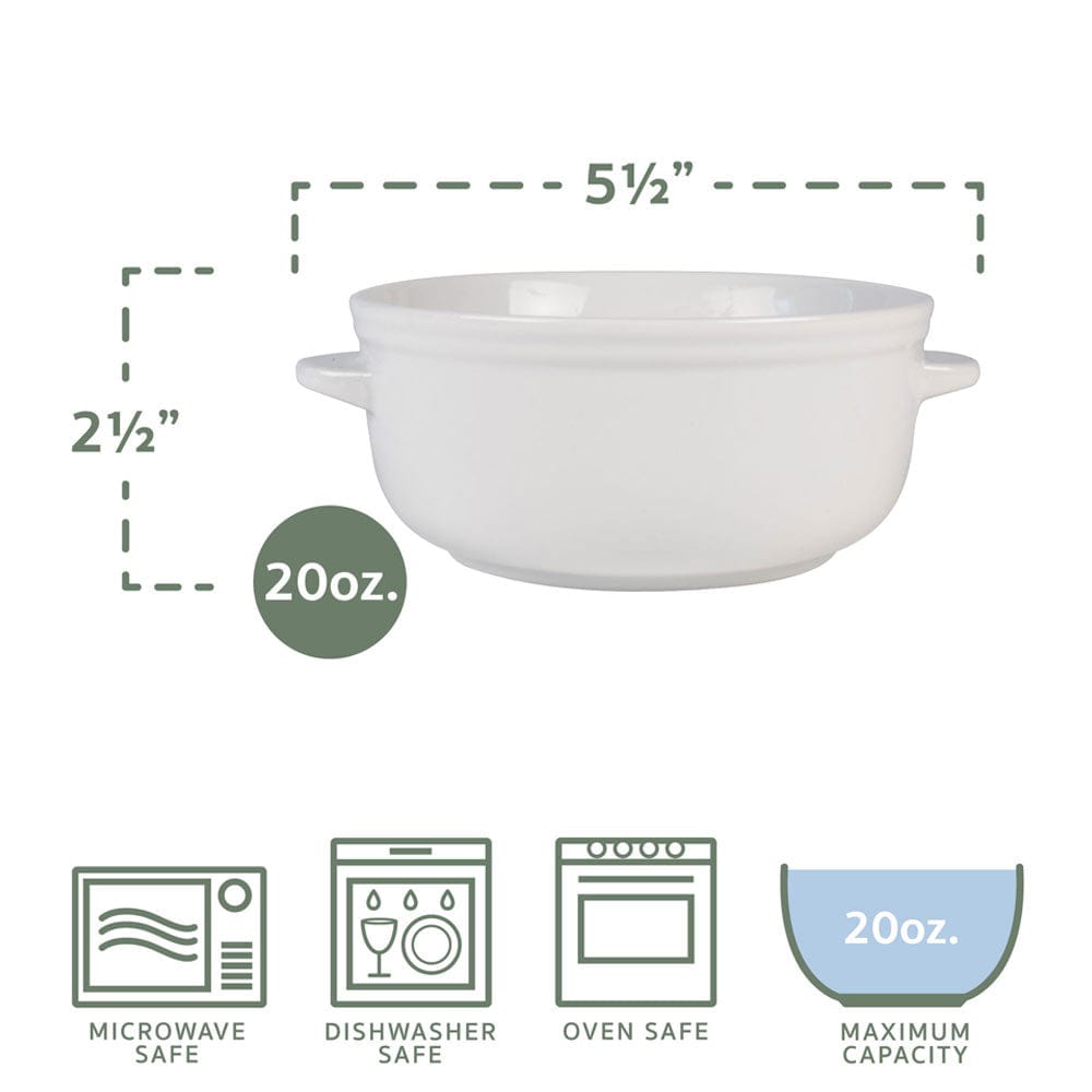 Fitz And Floyd Everyday White® Set Of 4 Soup Double Handle Chili Bowls