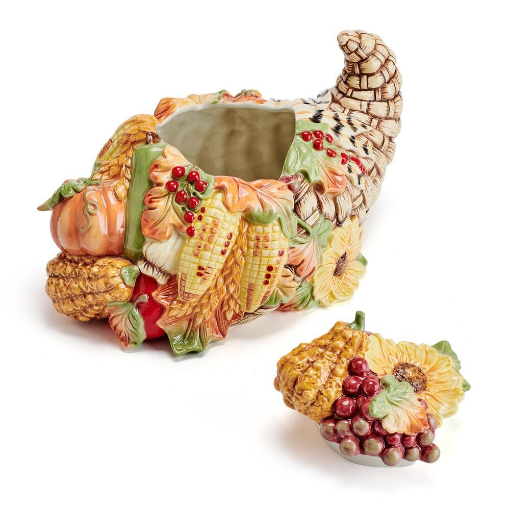 Fitz And Floyd Fall Harvest Cornucopia Figurine Cookie Jar 12IN