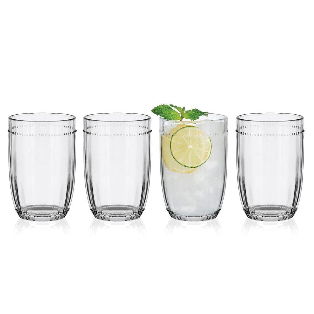 Fitz And Floyd Beaded Highball Glasses Set Of 4