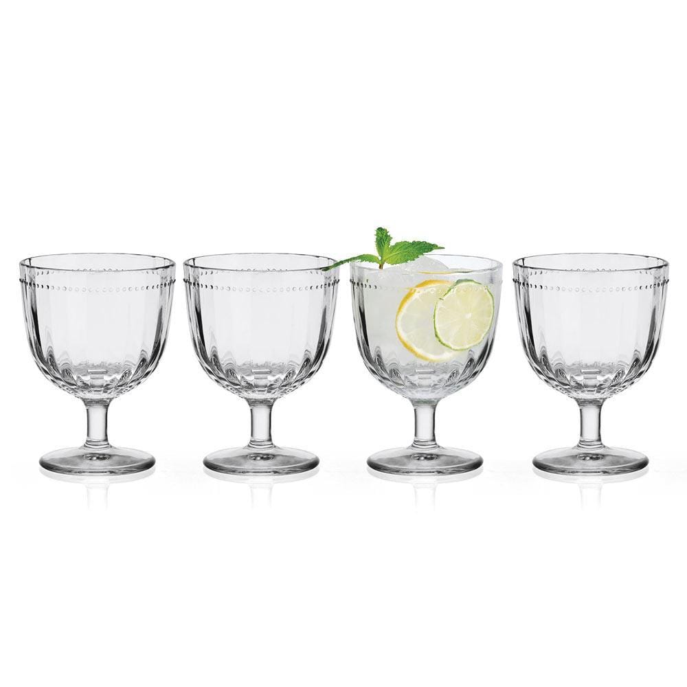 Fitz And Floyd Beaded Wine Goblets Set Of 4